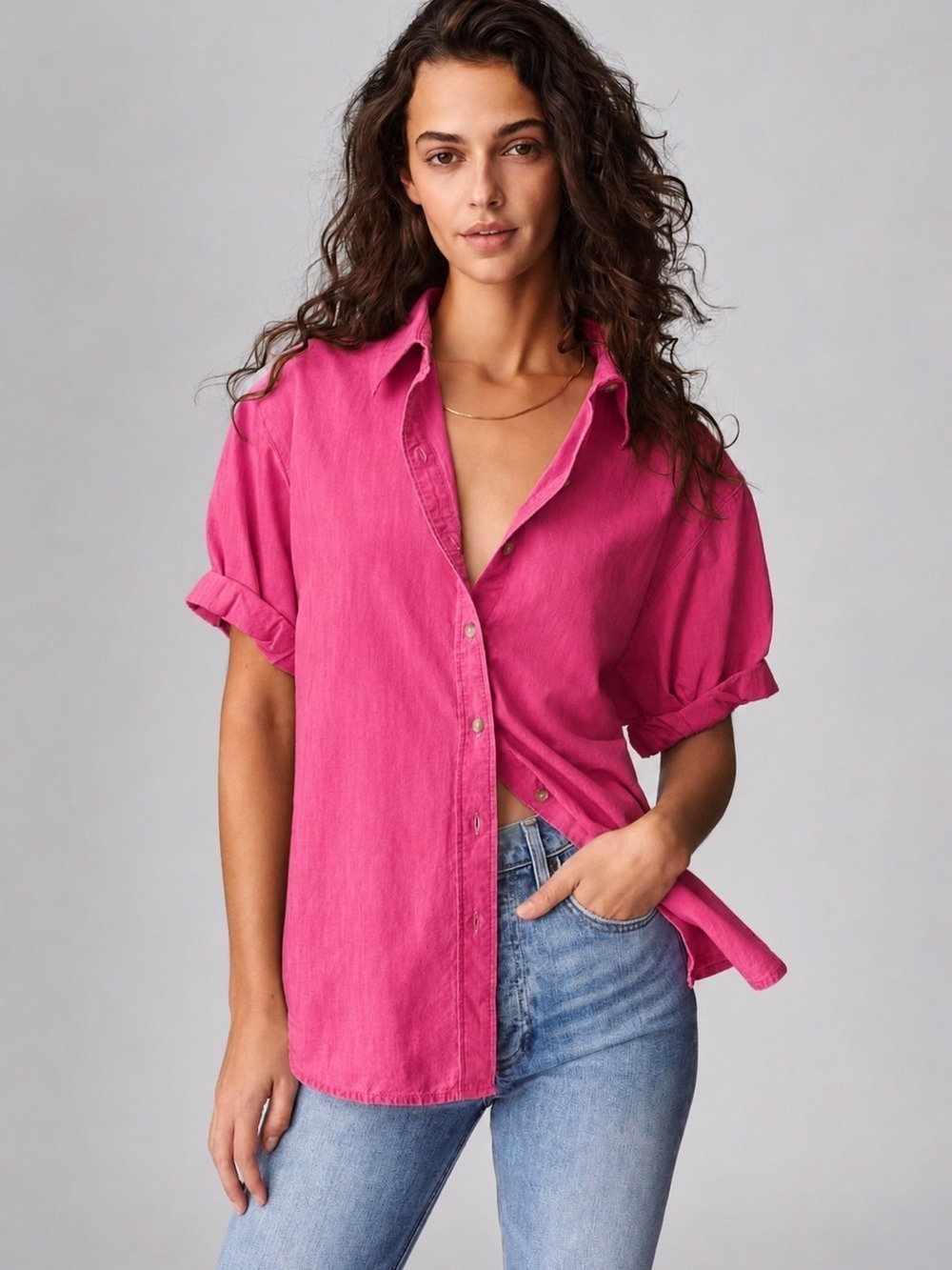 ARITZIA DENIM FORUM The Jane Fuchsia Shirt